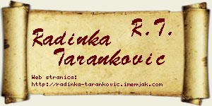Radinka Taranković vizit kartica